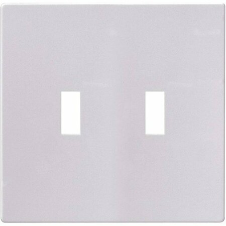 COOPER INDUSTRIES Eaton Wiring Devices Wallplate, 4-7/8 in L, 4.94 in W, 2 -Gang, Polycarbonate, White, High-Gloss PJS2W